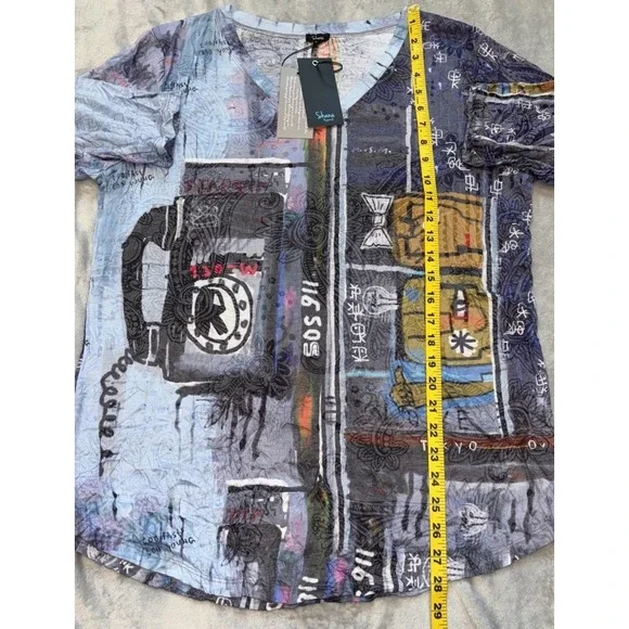 Shana Crushed Right To Education Tunic Women's Size M Purple Travel Art To Wear - Picture 5 of 13